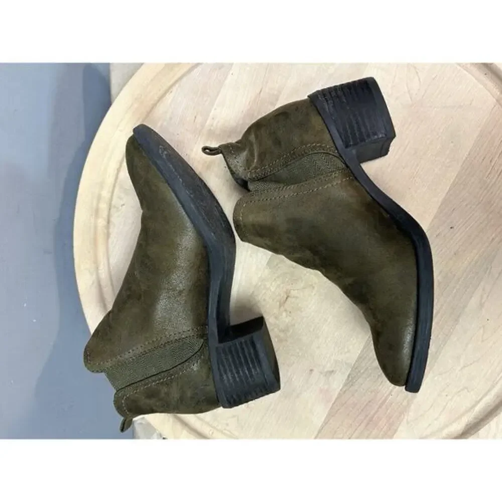 Lavorazione Artigiana Womens 8 Green‎ Ankle Slouch Booties B52 By Bull Boxer